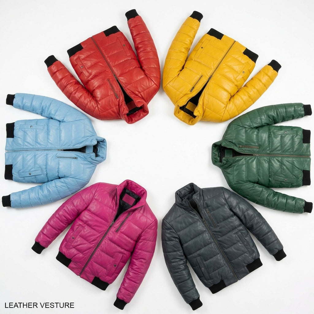 Leather Puffer Jackets