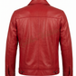 Classic Collared Zip-Front Leather Jacket