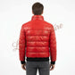 Leather Quilted Bomber with Contrast Ribbing
