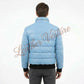 Leather Quilted Bomber with Contrast Ribbing