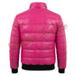 Leather Quilted Bomber with Contrast Ribbing