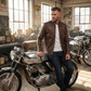 The Vintage Diamond-Stitch Brown Café Racer Leather Jacket